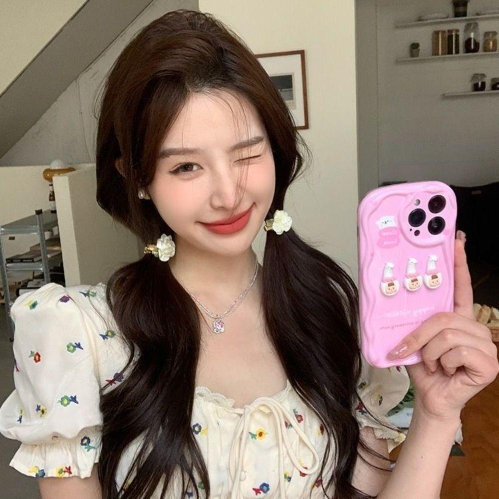 Mini Fairy Duckbill Clip Cloth Bangs Clip Cute Orchid Flower Hair Clip  Summer