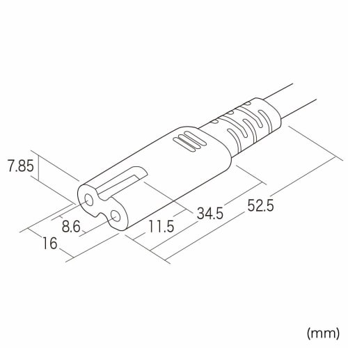 Sanwa Supply Glasses-type kontakt kompatibel strømledning (3m) KB-DM2S12A-3