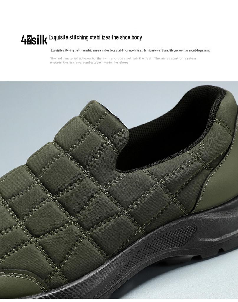 Męskie wsuwane buty codzienne na grubej podeszwie - Niski krój w stylu taty