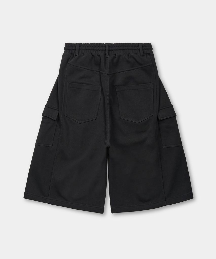 EXCONTAINER Cargo Bermuda Sweatpants (Black)