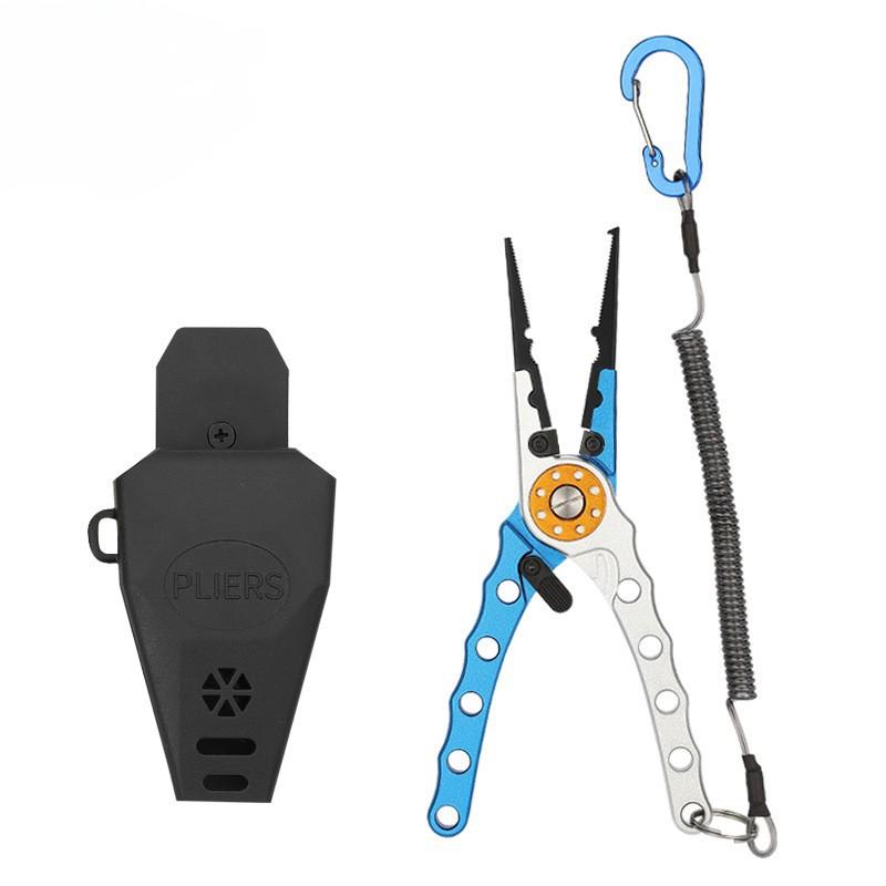 Multifunctional Fishing Pliers Outdoor Enthusiasts with Storage Bag Portable Open Loop Cutter with Lanyard Fishing Tool Self-locking Optional