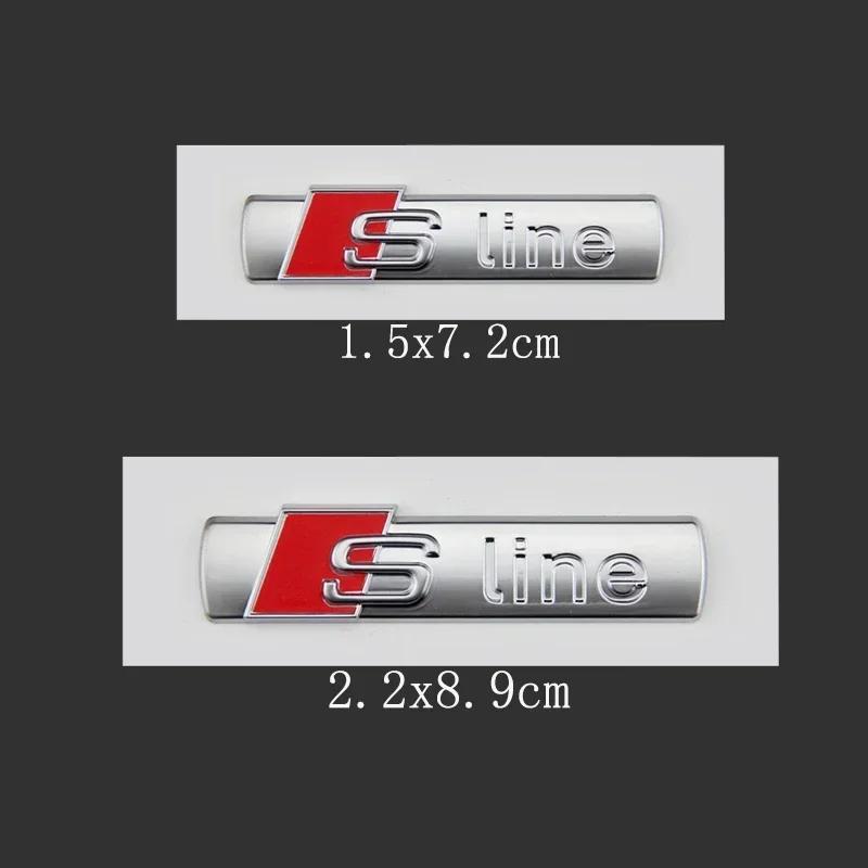 3D kovové chromově černé logo Sline Znak S Line Odznak na blatník auta Pro Audi A3 A4 A5 A6 A7 Q2 Q5 Q7 Q3 TT S Line Samolepka Příslušenství