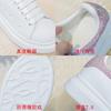 Leather Thick-soled Inner Height-increasing Women's Shoes Spring Versatile Sports and Leisure Single Shoes Round Head Student Rhinestones