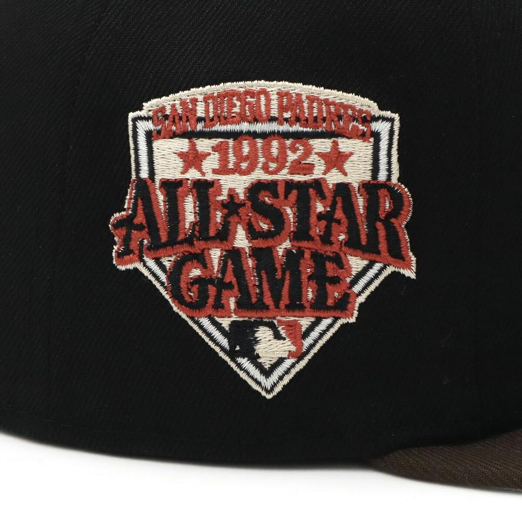 New Era 59FIFTY Cap MLB San Diego Padres SD Black Side Patch Under Exclusive to and 5950 Side Patch Straight Flat Adjustable Everyday Wear (14561975