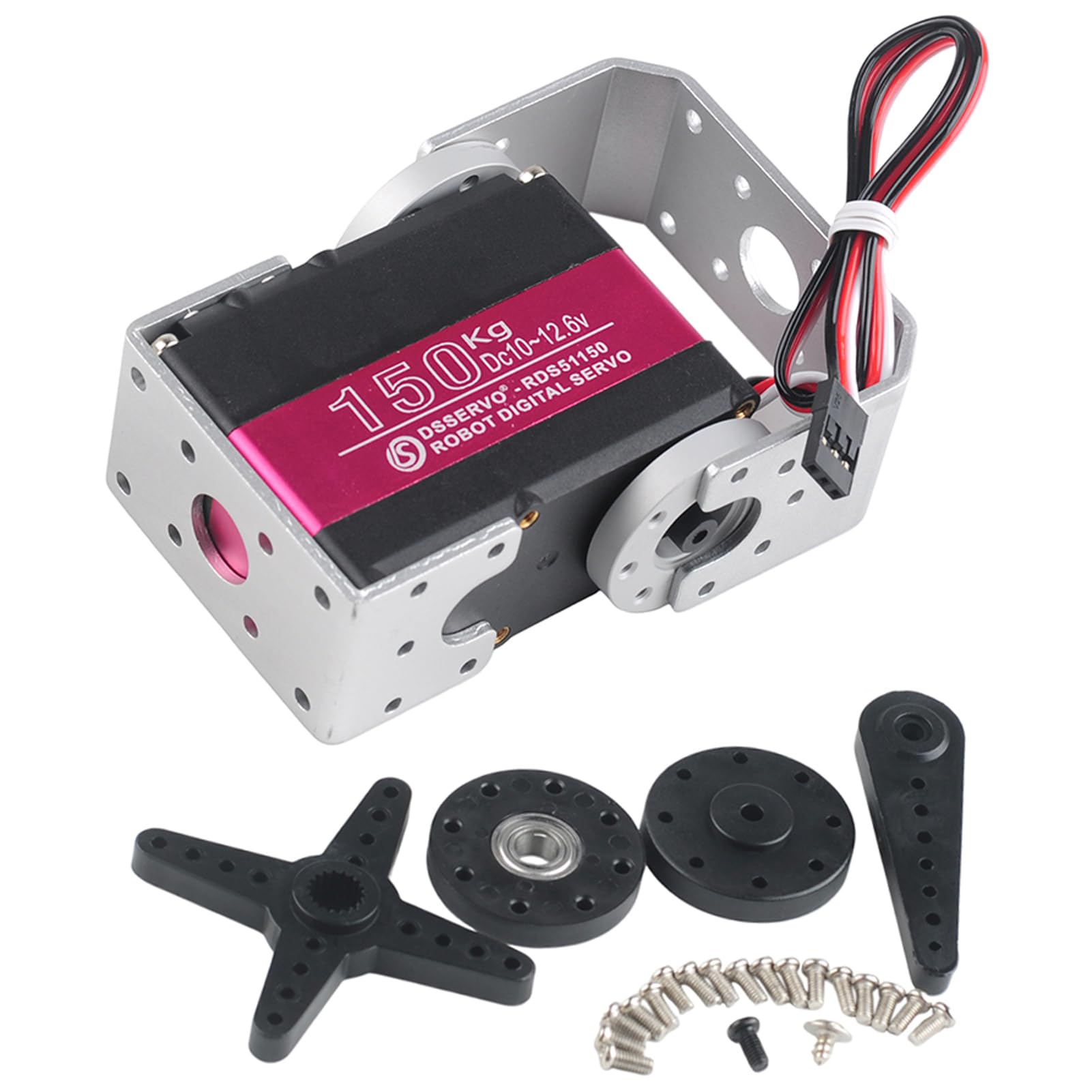 

DIYmall 150КГ RDS51150 Висококрутний момент Металевий редуктор Робот Цифровий сервопривід 270 градусів 12В Водонепроникний Подвійний вал RC сервопривід для робота