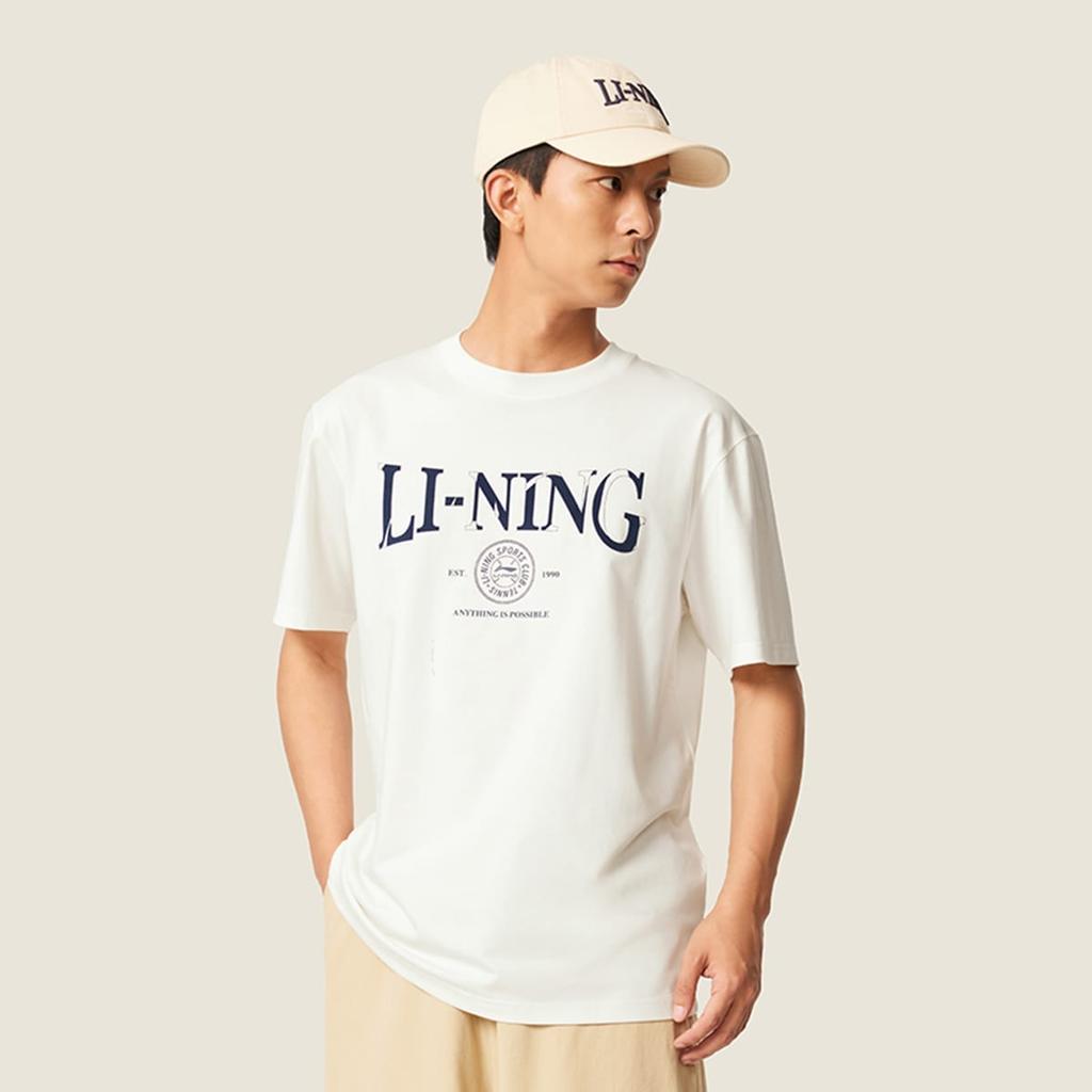 Li Ning Sports Trendy Collection T Shirt Men's Ivory AHSV483-1