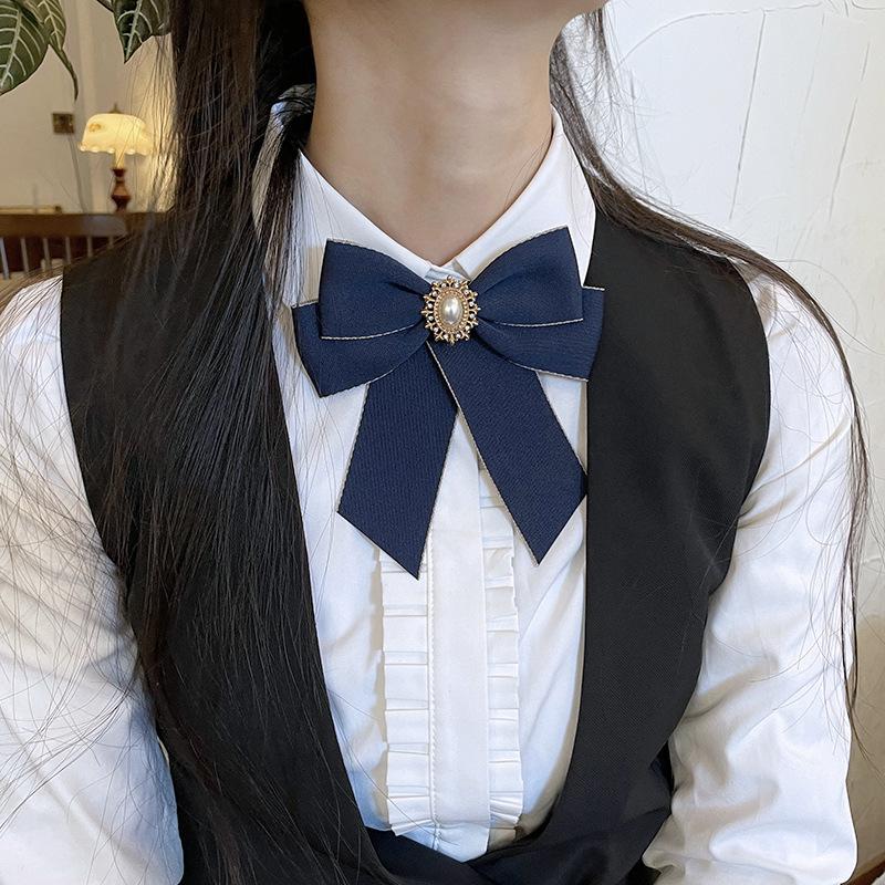 Collar Flower Female Professional Head Flower Set Bank Bow Tie Industrial And Commercial Postal Mail Storage Teller Blue Shirt Jk Tie Accessories