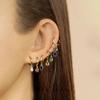 2207ER2 S925 Sterling Silver Teardrop Hoop Earrings Muti Color Zircon CZ Circle Round Loops Crystal Women Piercing Earring