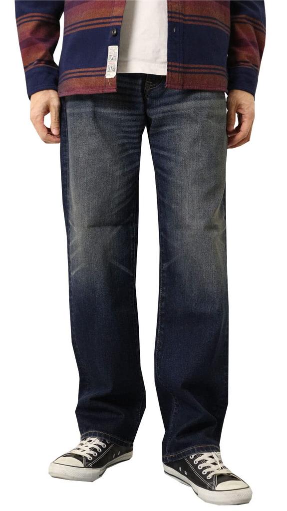 Edwin XV Loose Straight Denim Washed Dark Size 32 Men's Pants, Distressed,