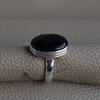 Faceted Black Onyx Ring: Handmade 925 Sterling Silver, December Birthstone