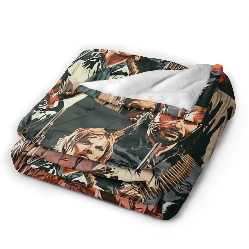 RDR2 Game Arthur Morgan Blanket Coral Fleece Plush Decoration Breathable Soft Throw Blankets for Bed Bedroom Plush Thin Quilt