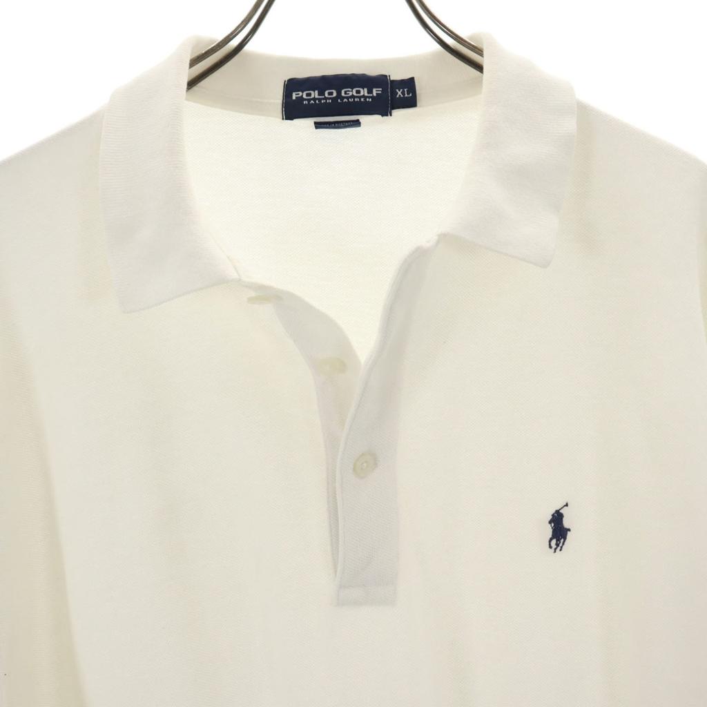 POLO GOLF Golf Short Sleeve Polo Shirt XL White RALPH LAUREN Pique Fabric Men's Used