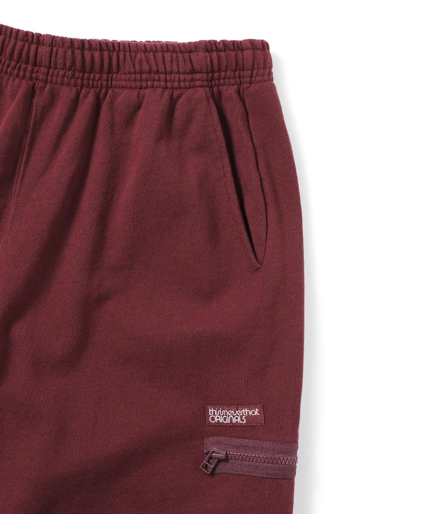 THISISNEVERTHAT Multi Zip Sweatpant Burgundy