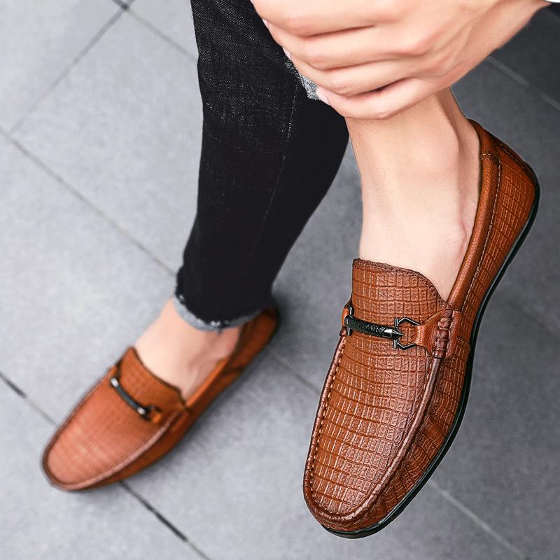 Модная обувь Мужские красные мокасины Мужские офисные туфли Кожаные повседневные туфли — фото 4