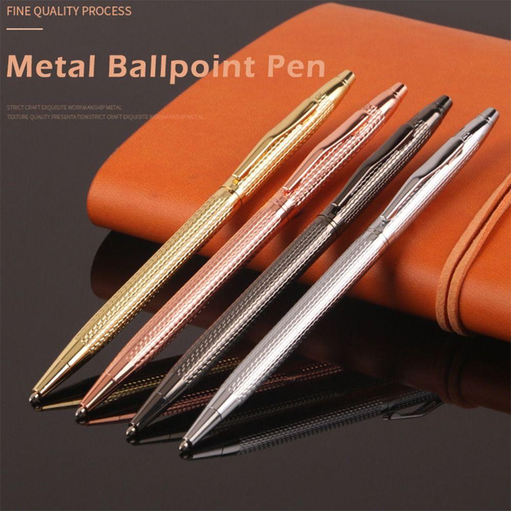 Multi-functional Metal Ballpoint Pen Brushed Wavy Pattern Twist Using Gel Pen Writing Pen Students