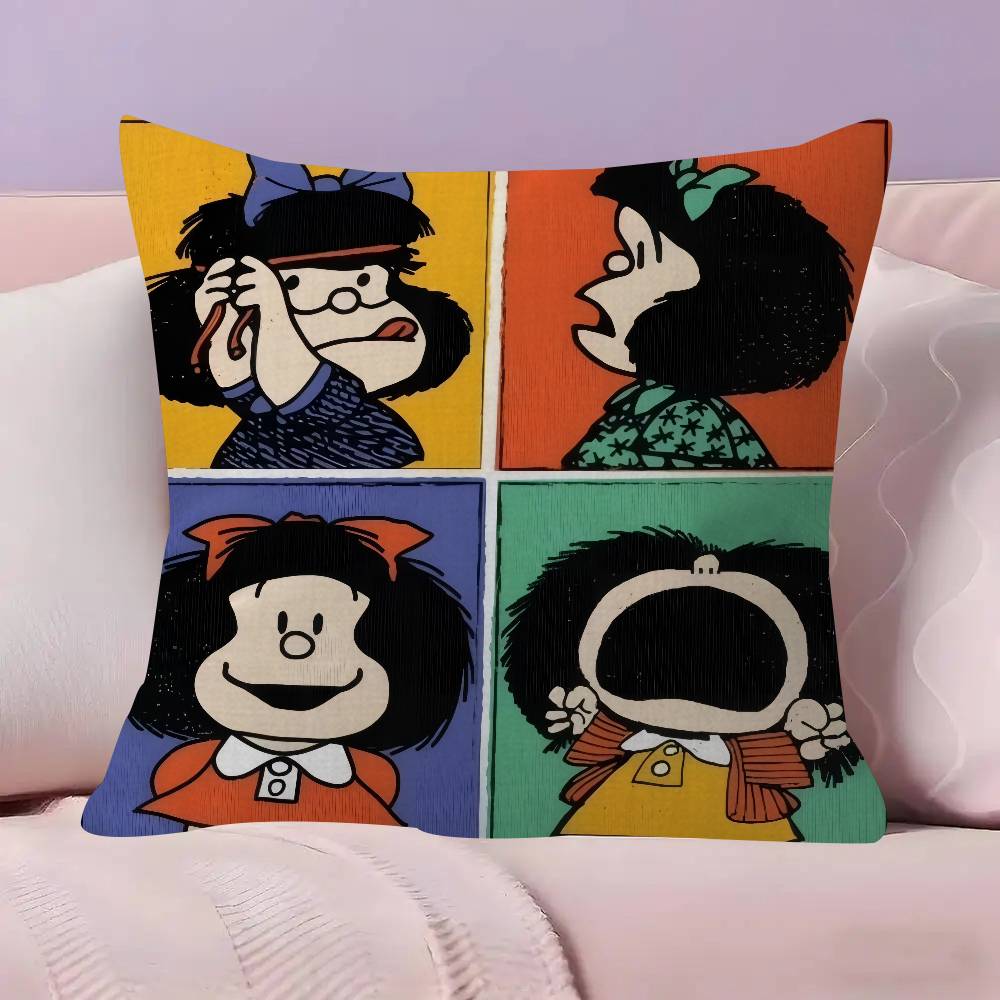 Cute Cartoon M-Mafalda   Pillow Cover for Bedroom Room and Living Room Sofa Decorative Cushion Cover
