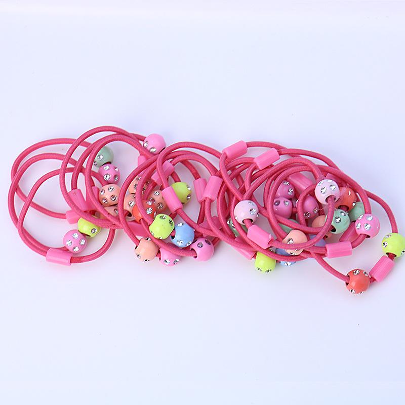Bunte Doppelkugel Elastische DIY Haargummis Schmuckzubehör