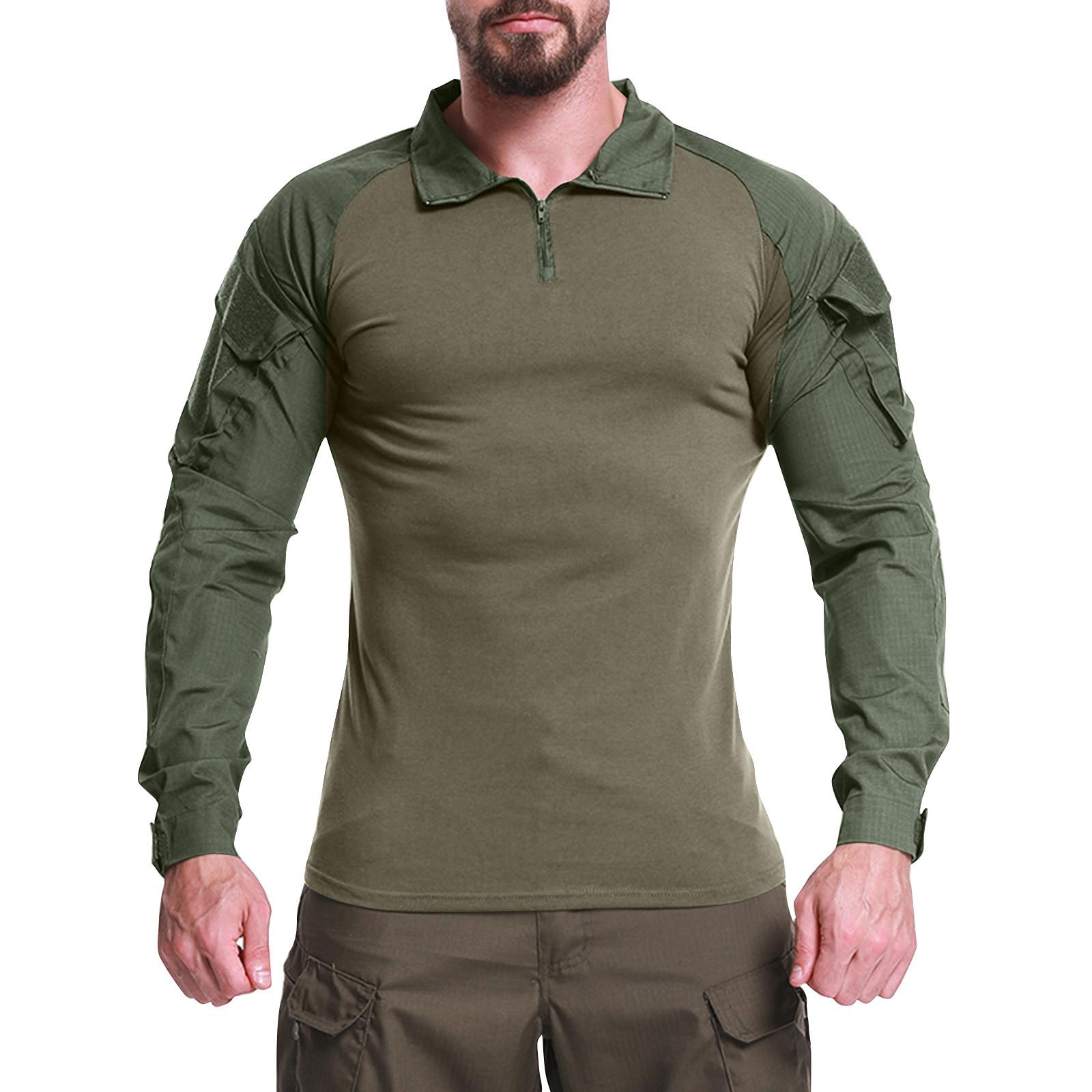 

Men s Solid Color Zipper Lapel Loose Long Sleeve Top Men s Casual Fashion Long Sleeve Top L армія зелений колір
