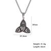New Retro Nordic Celtic Triangle Knot Star Moon Sun Necklace Triangle Knot Pendant