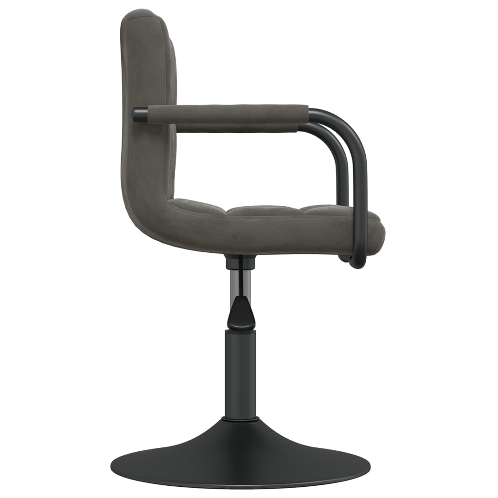 Vidaxl Dining Chair, Dark Grey, Upholstered In Velvet