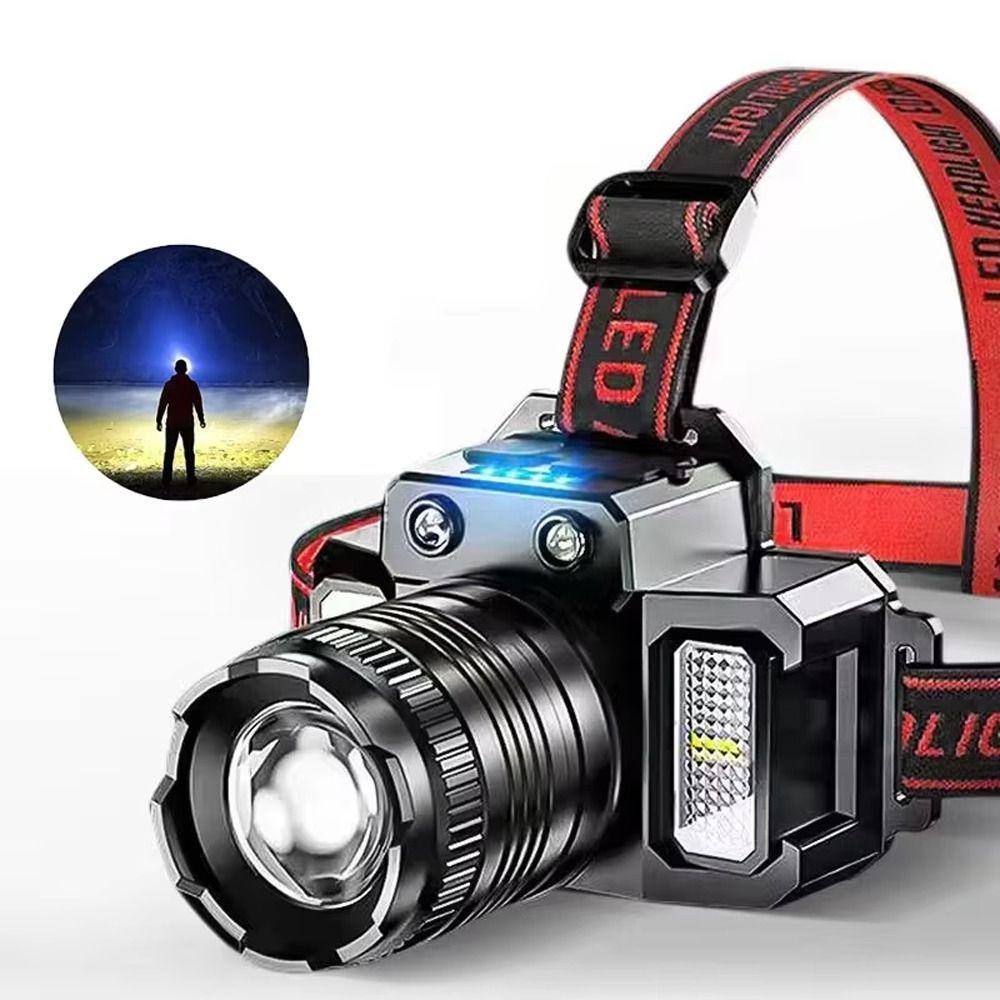 Motion Sensor USB Rechargeable Headlamp 5 Modes Waterproof Head Lamp Work Light  Emergency Use