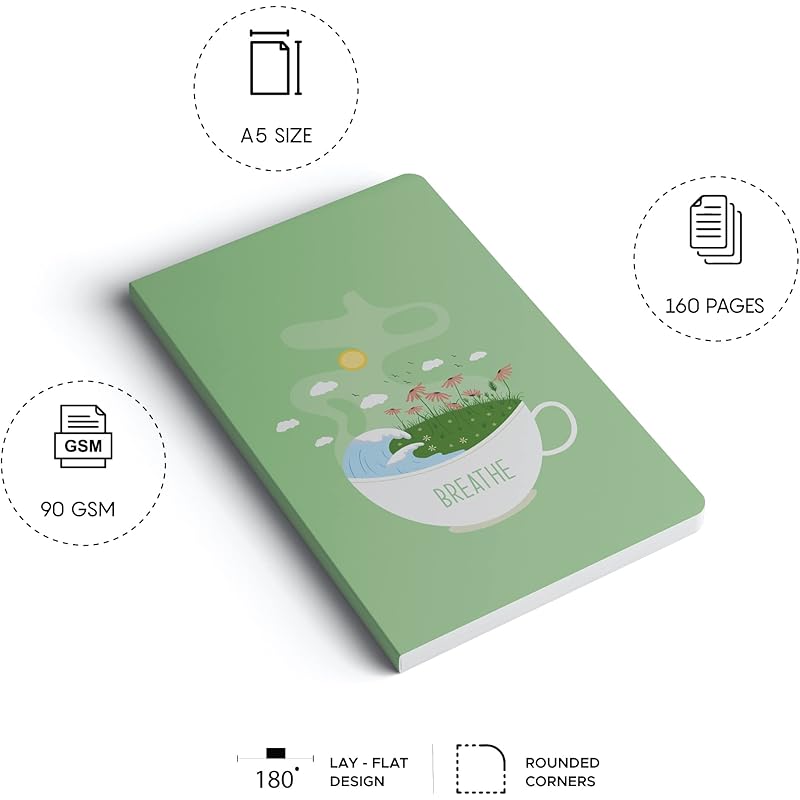Factor Notes A5 Notebook: Ruled | 90 Gsm | 160 Pages (Breathe) a5