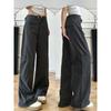 Gray Wide-Leg Cargo Pants for Women, New Summer Style for Plus-Size Girls, Pear-Shaped Body, High-Waisted, Loose Fit, Slimming Casual Pants