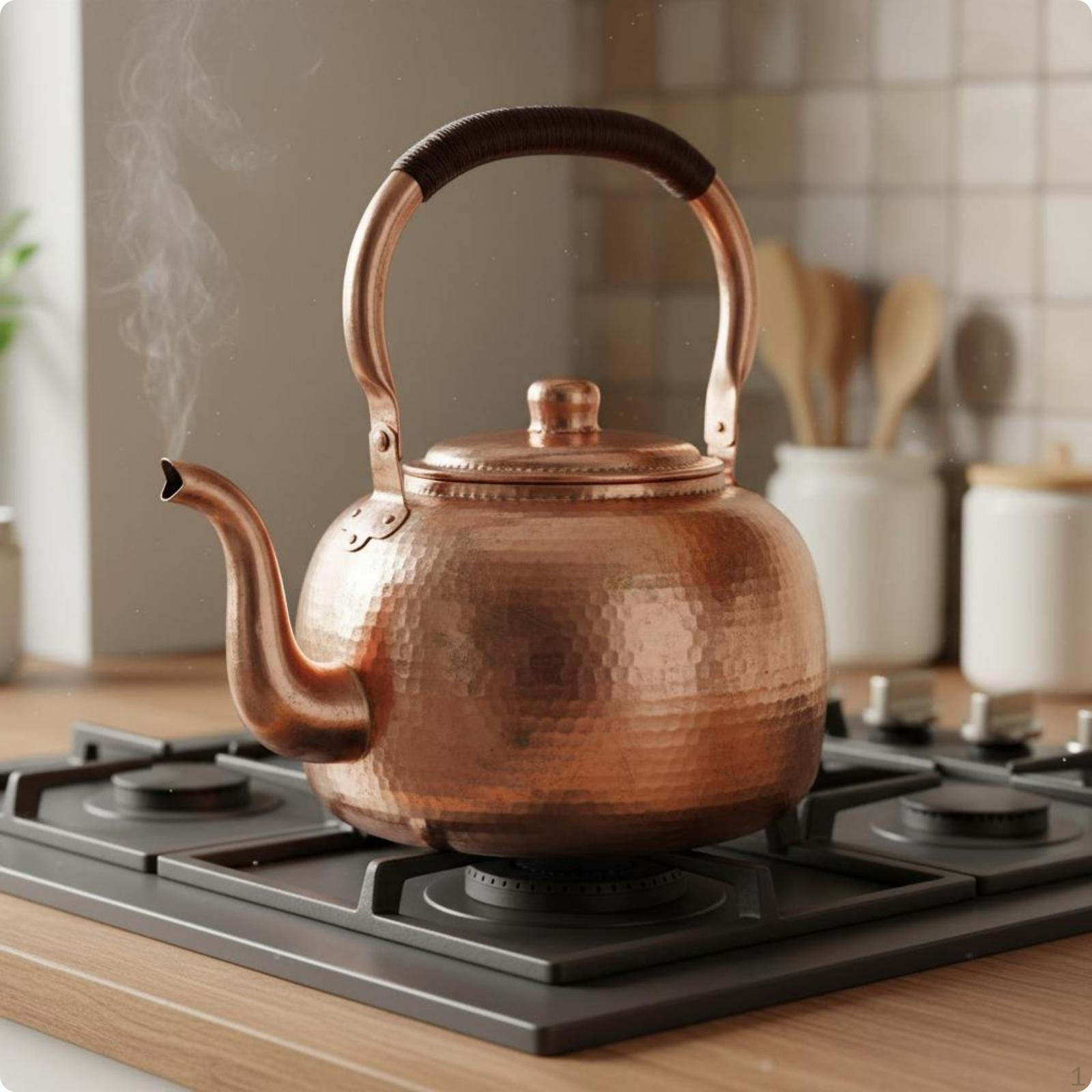 5 L Copper Water Kettle Thickened Pure Stovetop Compatible for Home