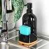 Kitchen Dishwashing Liquid Dispenser Sponge Container Scourer Black for Sink