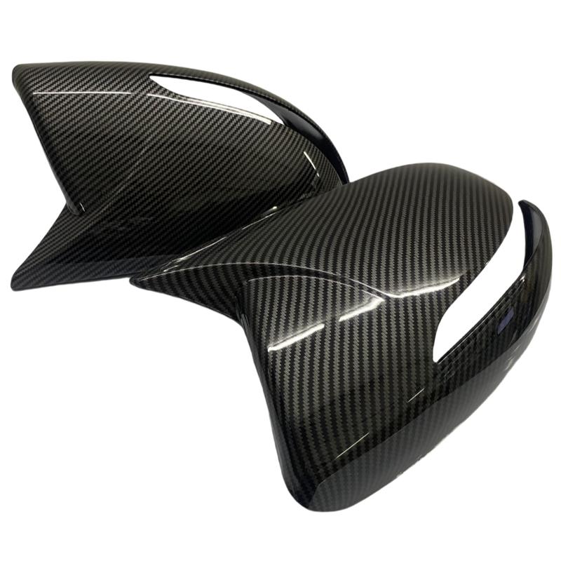 2PCS Car Rearview Side Mirror Cover Wing Cap For Kia Sportage KX5 2011 2012 2013 2014 2015 Glossy Black/Carbon Look Mirror Caps