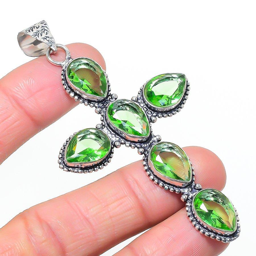Natural Tsavorite Gemastone 925 Sterling Silver Jewelry Pendant 3.43 AP-14613
