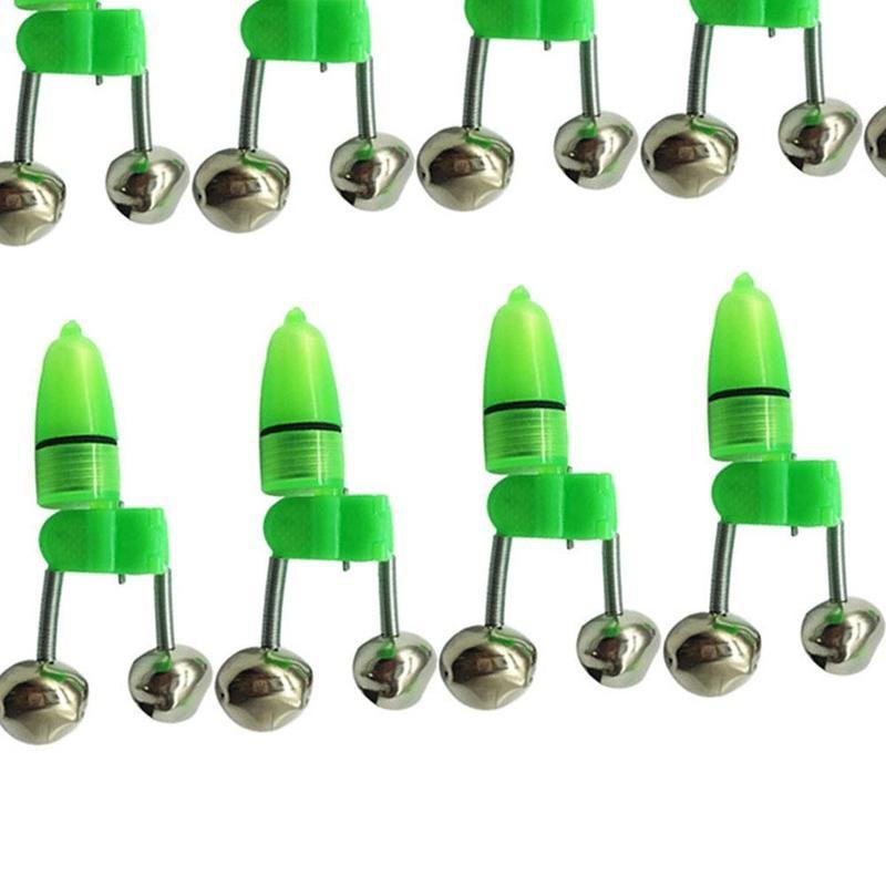 3 יחידות אור LED פעמונים תאומים קליפס טיפ על אזעקת נשיכה מוט דיג דגים