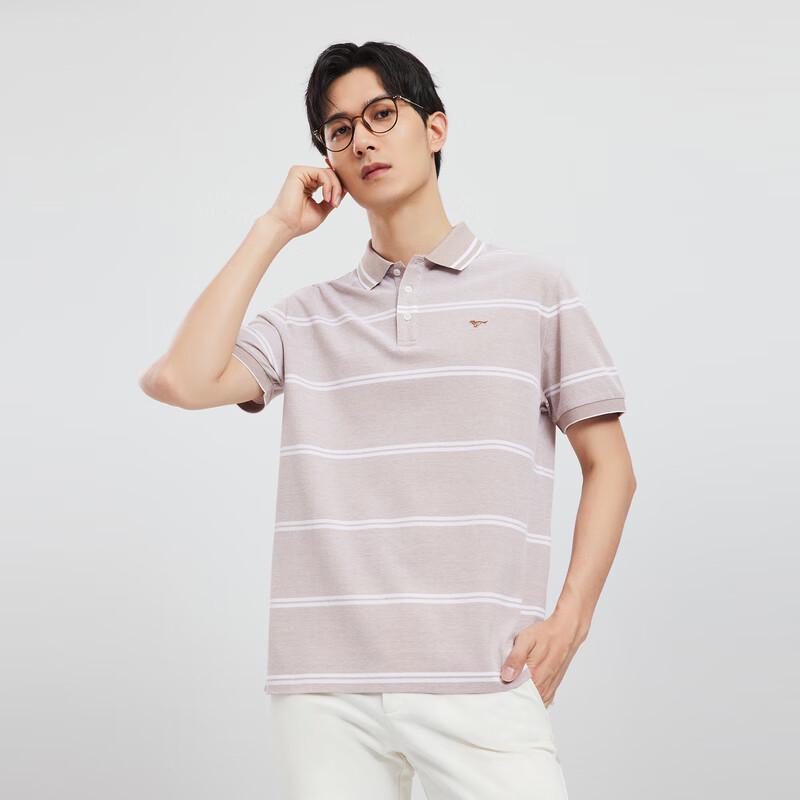 Septwolves Men's Breathable Striped Short Sleeve Polo Shirt