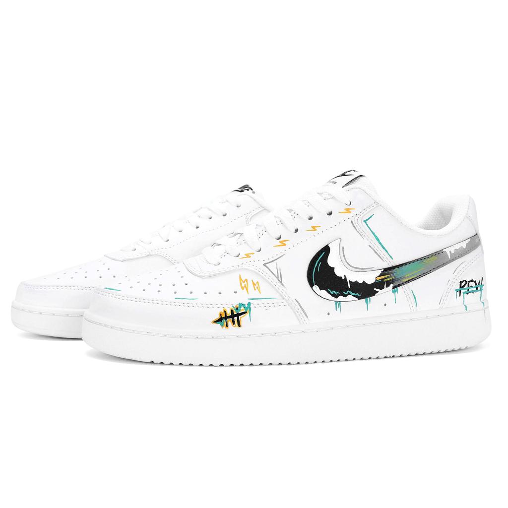 Nike Court Vision 1 Low Top Skateboard Shoes Men's Black White CD5463-100(Team943-)