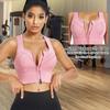 Women Front Zip Racerback Sports Bra For Yoga Fitness Comfortable Moisture Wicking