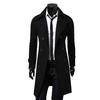 Long Trench Coat Double-breasted Solid Color Autumn Winter Windproof Thick Jacket for Daily Wear