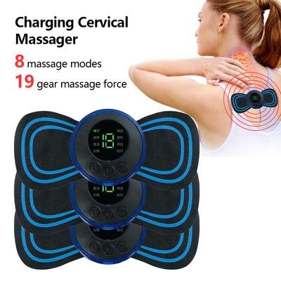 Display LCD Portátil EMS Alongador de Pescoço Massageador Elétrico Cervical Remendo de Massagem Estimulador Muscular por Pulso Alívio da Dor Massageador