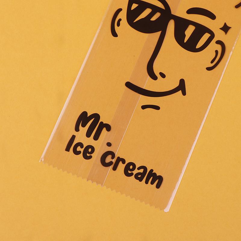 100Pcs/Pack Transparent Cartoon Ice Cream Machine-Sealed Bag Homemade Popsicle Plastic Bag Handmade Ice Cream Packing Bags