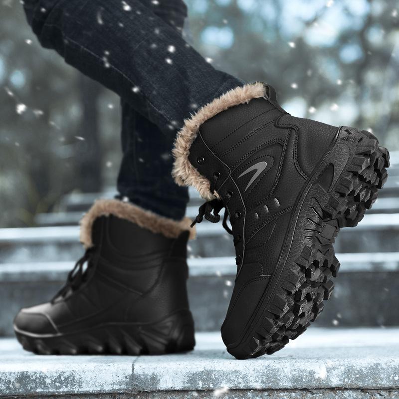 Herrenstiefel 2025 Neu Winter Outdoor Warmhalten Herrenschuhe Wasserdicht Rutschfest Plüsch Sneaker Lässige Wanderschuhe Herren Sneaker