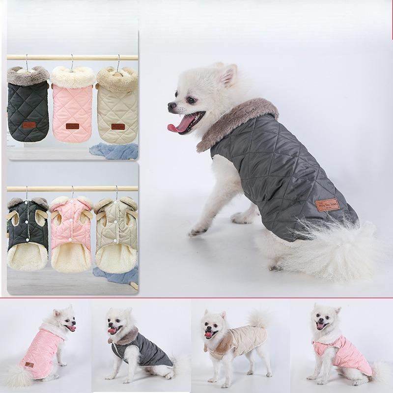 Pet Clothing: Checked Cotton Jackets, Vests, Teddy Dog Clothes, Small Cotton-padded Jackets, Medium and Small-sized Dog Clothes