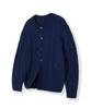 Nodu Fisherman Cable Round Neck Semi-Oversized Long Sleeve Knit Cable Knit Cardigan [Navy]