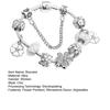 Yousheng Women Bangle Multi Flower Clover Pendant Secure Closure Rhinestone Decor Alloy Adjustable Bracelet Prom Dating Work Wrist Jewelry