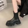 Black Versatile Thick-heeled Platform Martin Boots Women's 2025 New Summer Thin Small Retro Heightening Short Boots