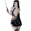 Police Police Officer Leather Cosplay Sexy Erotic Extreme Halloween Fancy Dress Costume Outfit Short Sleeve Cute Moe Photography Mini Skirt Tie Hat
