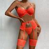 Women's Sexy Underwear Set Lace Fashion Sexy Lingerie See-though Garter Belt Thong Suit GZW