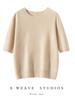 Women's Seamless Short-Sleeve Slim-Fit Round-Neck Knit Pullover