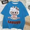 Labubu Cute 3D Print Women T-shirt Girl Short-Sleeved Versatile Casual Trend Clothes