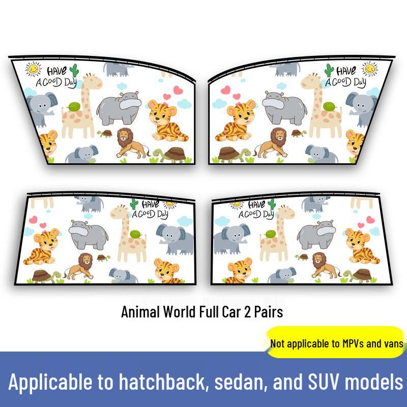 Rear Seat Blackout Sunshade Curtains for Kids