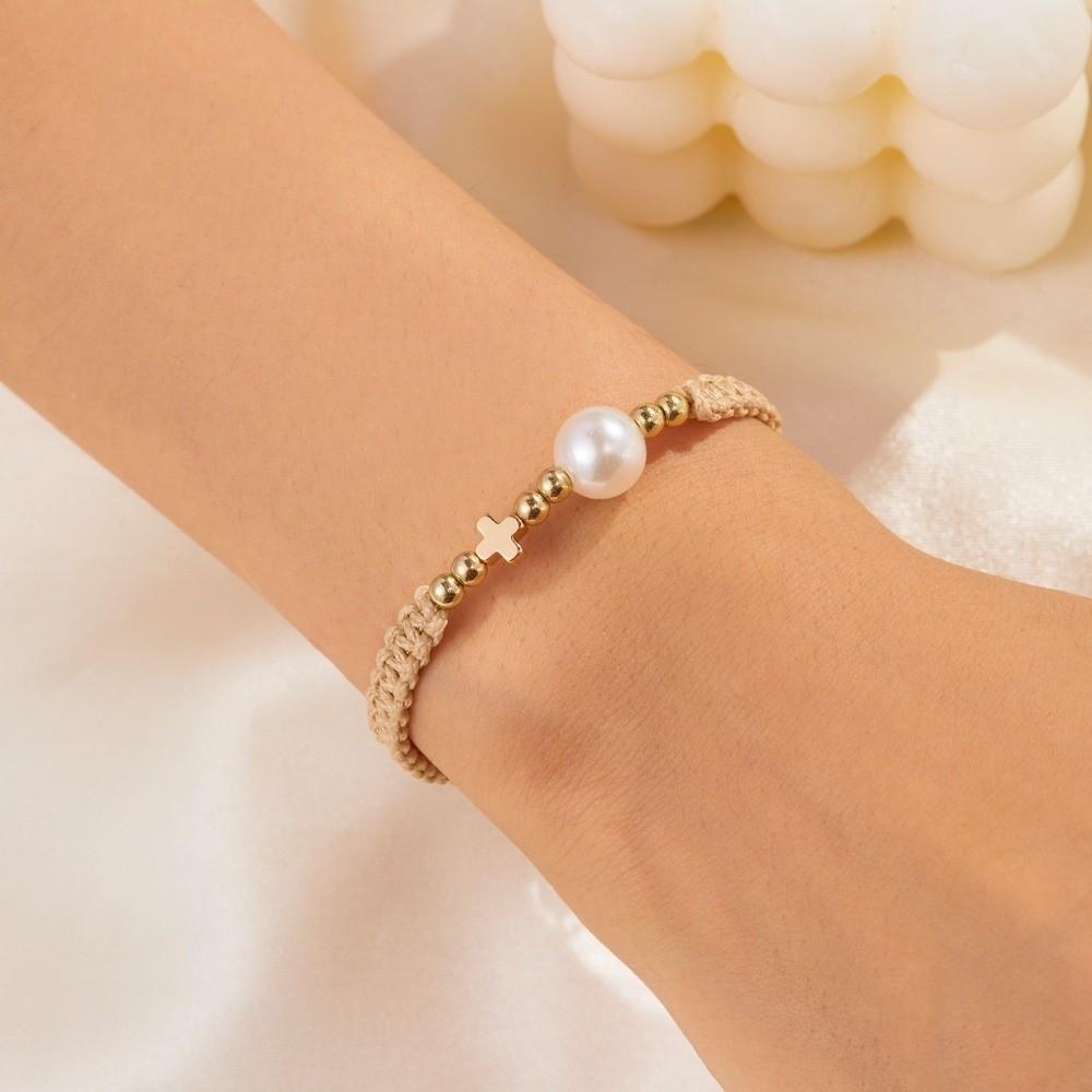 Adjustable Star-Shaped Bracelet Pearl Bead Casual Bracelet Creative Woven Bracelet Men