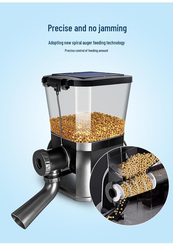 Jebao Solar-Powered Koi Pond Feeder - Large Capacity, Rainproof, Year-Round Use